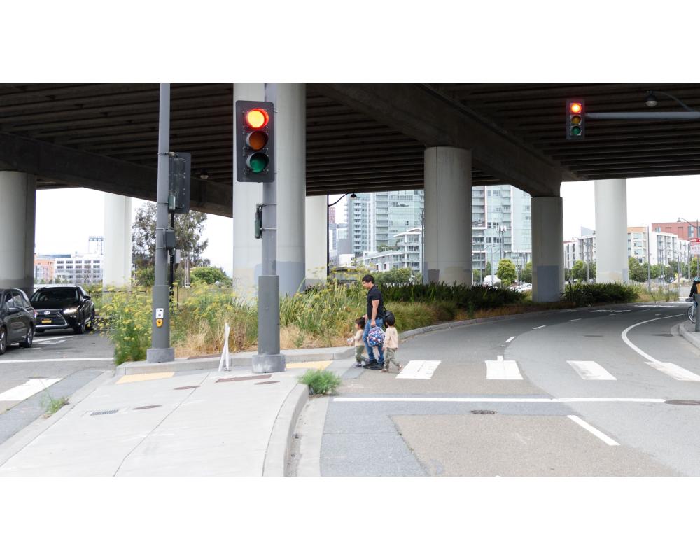 Mission Bay Drive facing east under 280 overpass