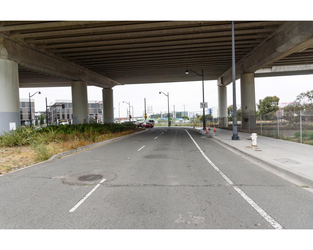 Mission Bay Drive facing east under 280 overpass