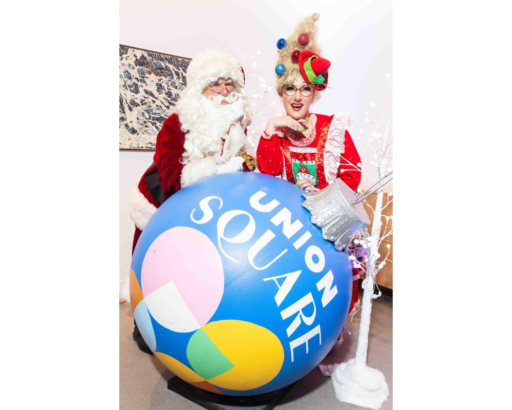 Actors posing for Winter Walk in Union Square