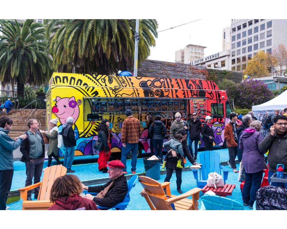 Food trucks at the Winter Walk in Union Square