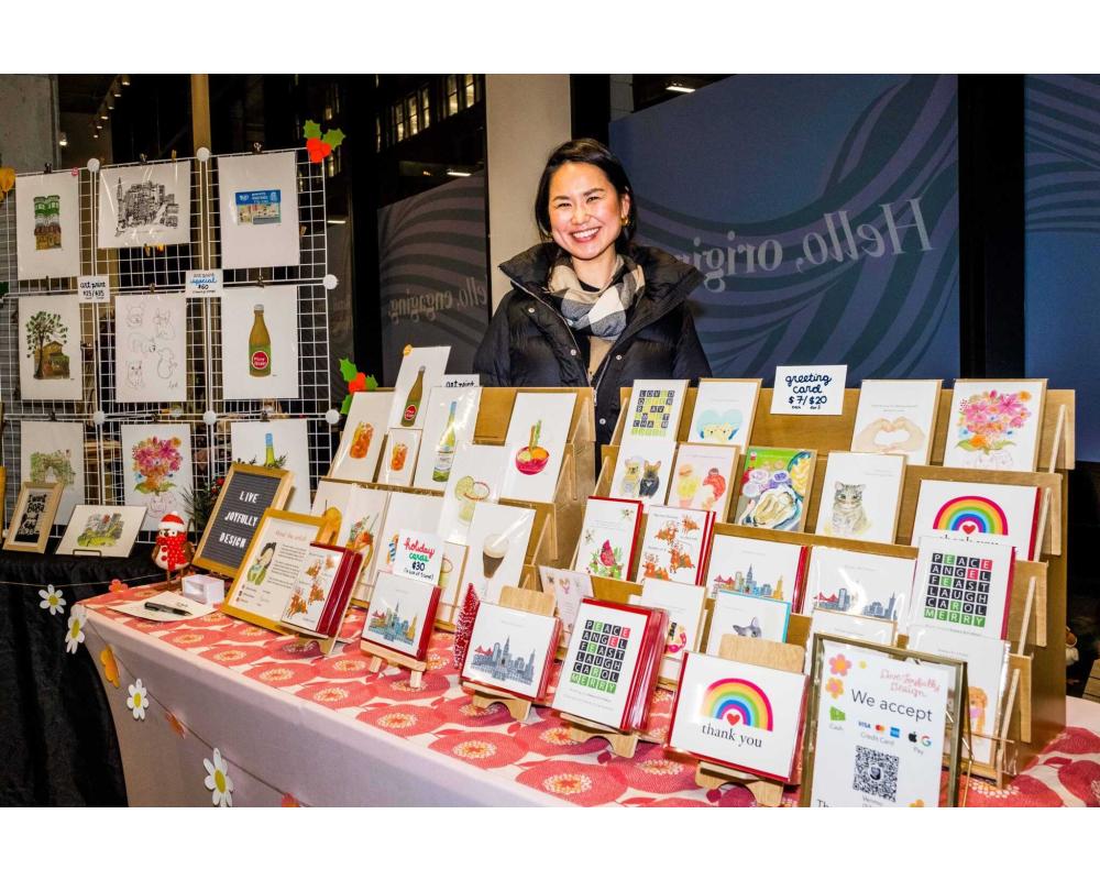 Holiday Market merchant at the Winter Walk in Union Square