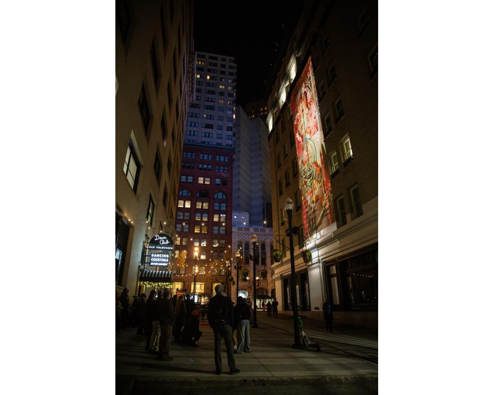 Let's Glow event - Projection art on Annie Street