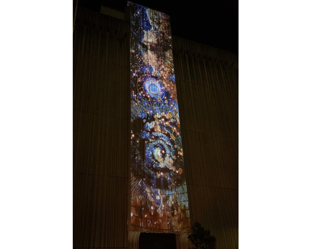 Let's Glow event - Projection art on East Cut Electric building