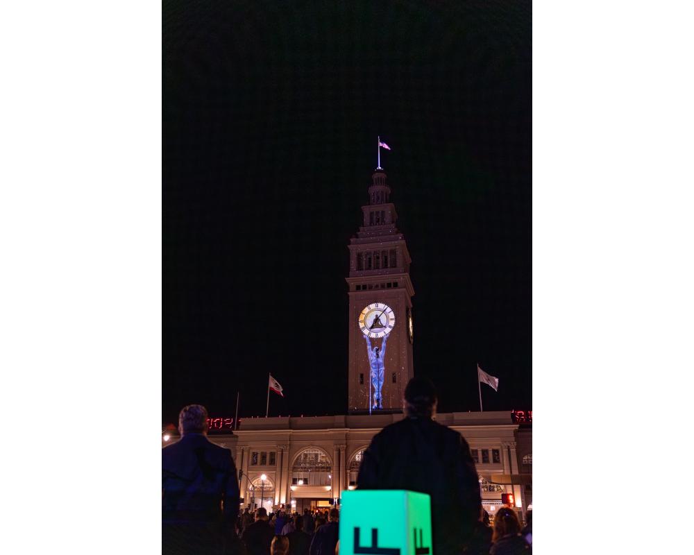 Let's Glow event - Projection art on Ferry building