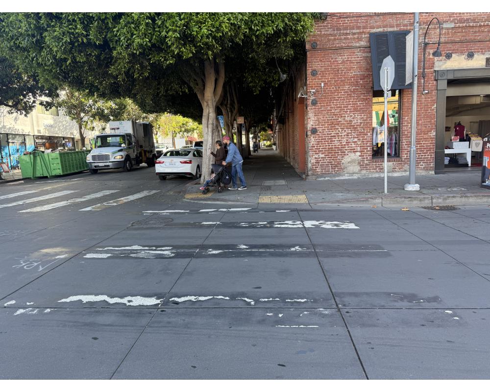 faded crosswalks on Jefferson Street