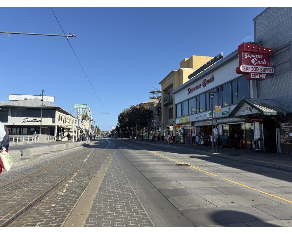 Jefferson Street facing east showing F-line tracks