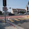 An approaching train will trigger signals and treatments aim to deter cars from going onto the tracks.