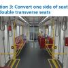 Option 3: Convert one side of seating to double transverse seats.