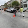 Paint Shop starting to put in new lines on California Street
