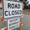 Road closed sign