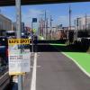 Photo of freshly paved green protected bikeway between 5th and 7th streets - June 2019