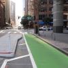 transit boarding island and protected bikeway