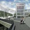 Front view of Harvey Milk Plaza with Elevator and walkway