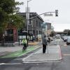 Photo of a bus boarding island on Folsom between 7th and 8th