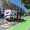 Photo of yellow zone next to bike lane