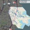 A transit map that is darkened on the left then highlighted on the right