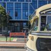 F Market streetcar at platform