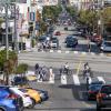 People crossing the street in the Castro