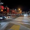 crosswalk across king street at 3rd street view from northeast corner, night time 