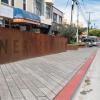 Wall of the parklet on 9th Avenue featuring 2-foot tall lettering that says "Inner Sunset"