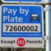 Signs on Pay or Permit blocks show which permits are exempt from payment. Use the 8-digit code when paying via using PayByPhone.
