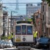 Cable Car Big 19 operating with Bay bridge in the background