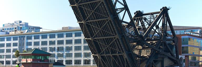 Image of Third Street Bridge raised