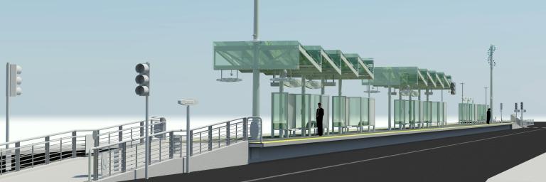 Basic rendering of the new center running platform