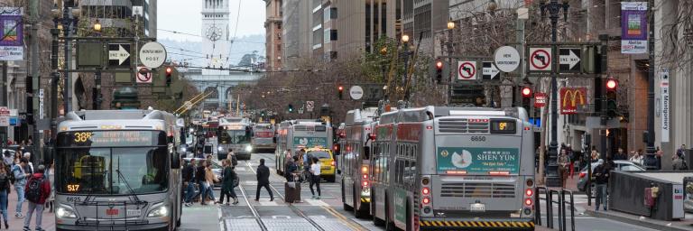 Market Street With Ferry Building in Background