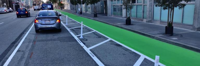 Protected bikeway between 4th and 5th streets