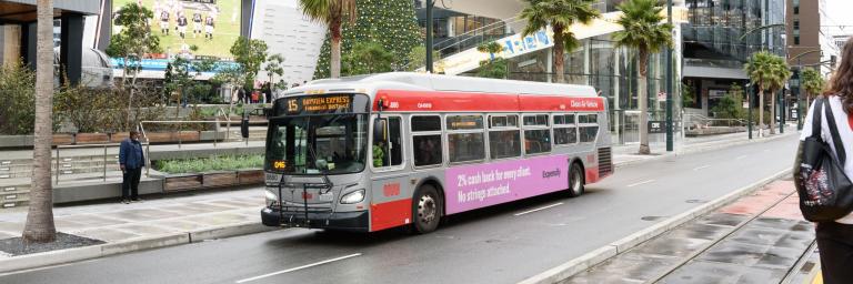#15 Bus Driving in front of the Chase Center in Downtown San Francisco