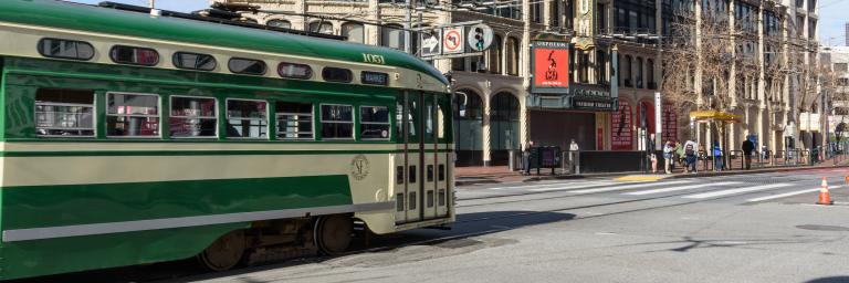F Market & Wharves Historic Streetcar rides on Market Street