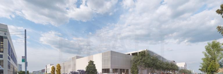 rendering showing a modern urban bus facility 