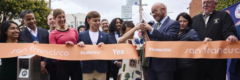Ribbon cut for curb EV charging 
