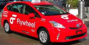 Photo of a Flywheel taxi.