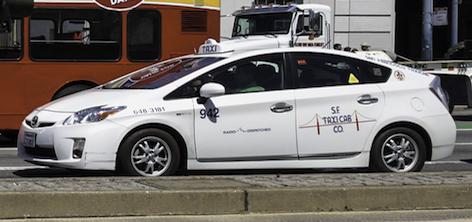 Photo of an San Francisco Taxi Cab taxi.