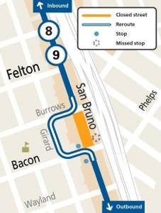 Muni Service Reroute Map