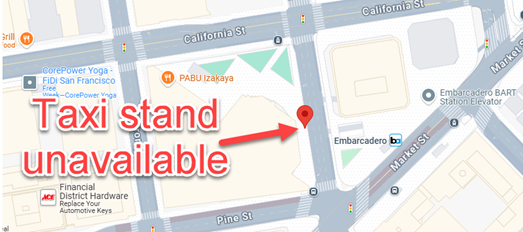 No taxi stand