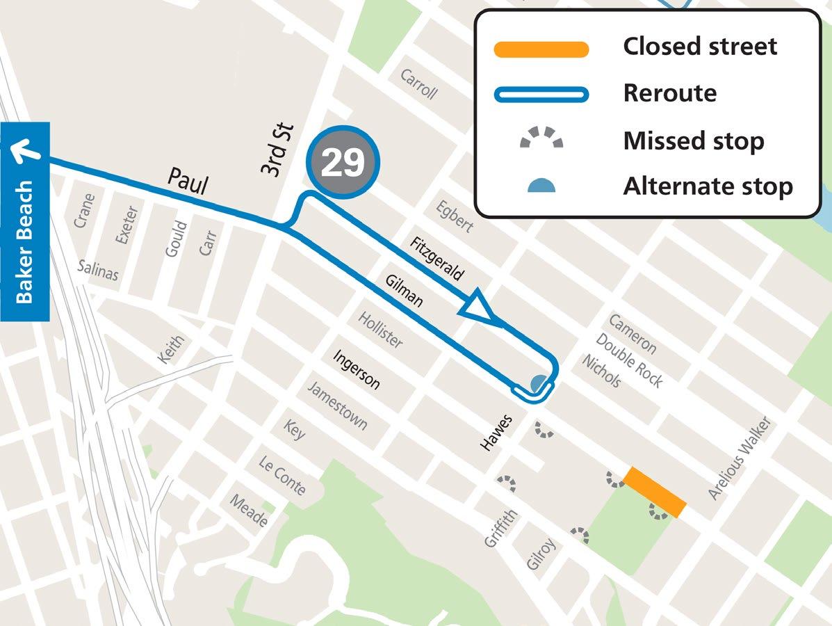 Map of 29 Sunset reroute during Hot August Nights event