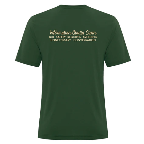 Back view of the Information Given t-shirt on The Muni Store.