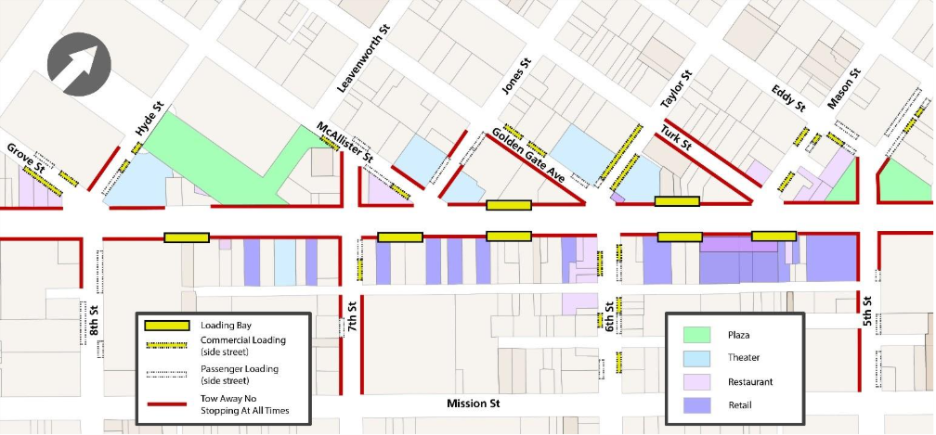 Market Street Waymo loading zone
