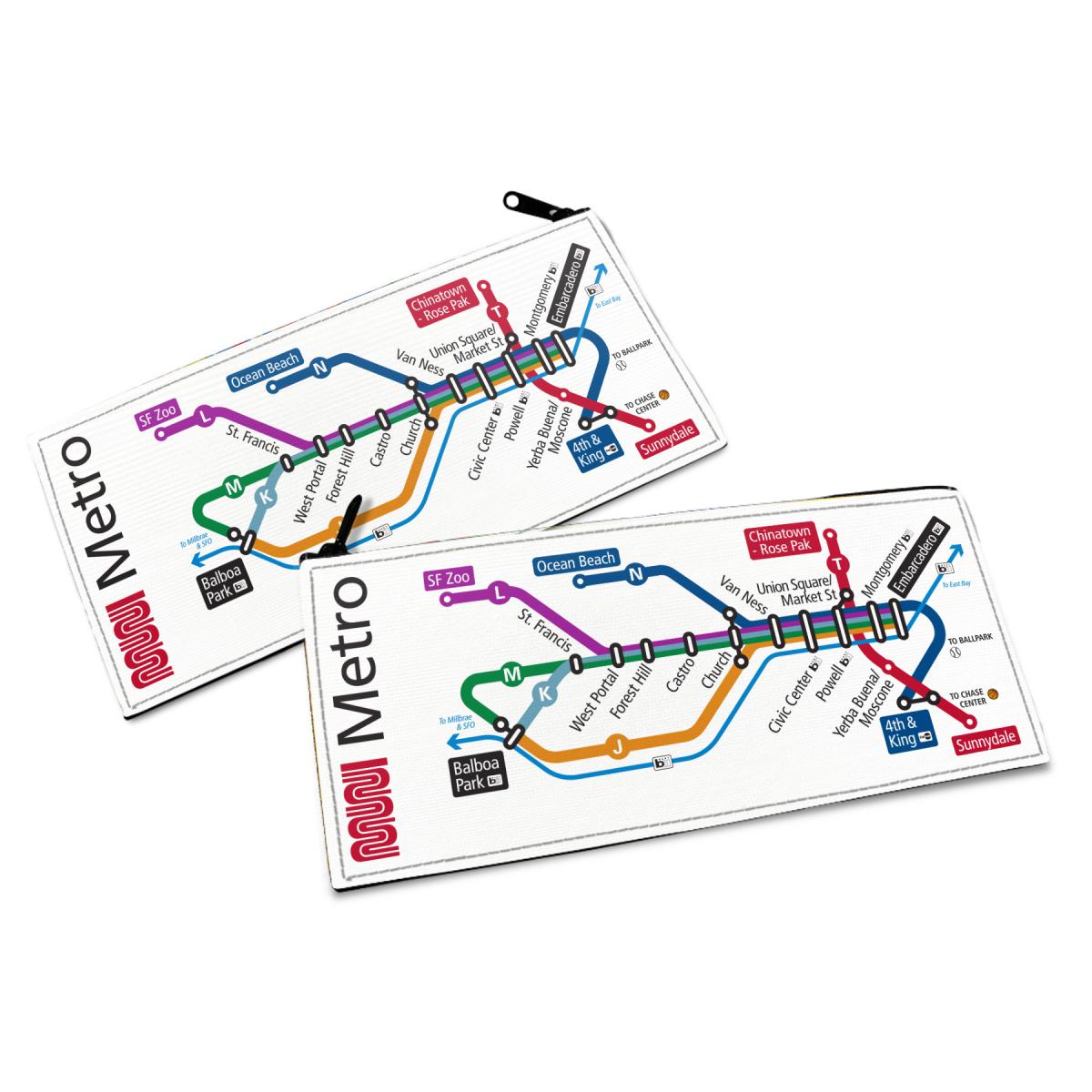 Graphic featuring our new system map pencil cases - front and back views.