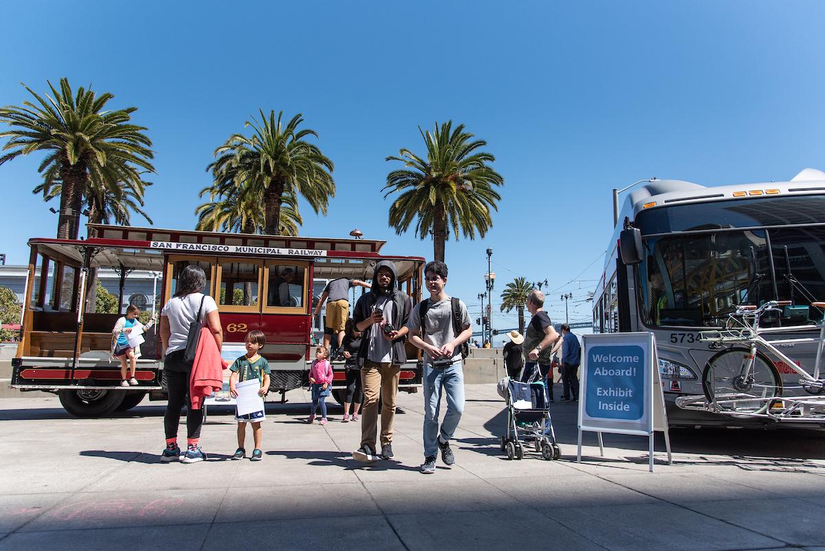 Families and kids are playing games during Muni Heritage Weekend.