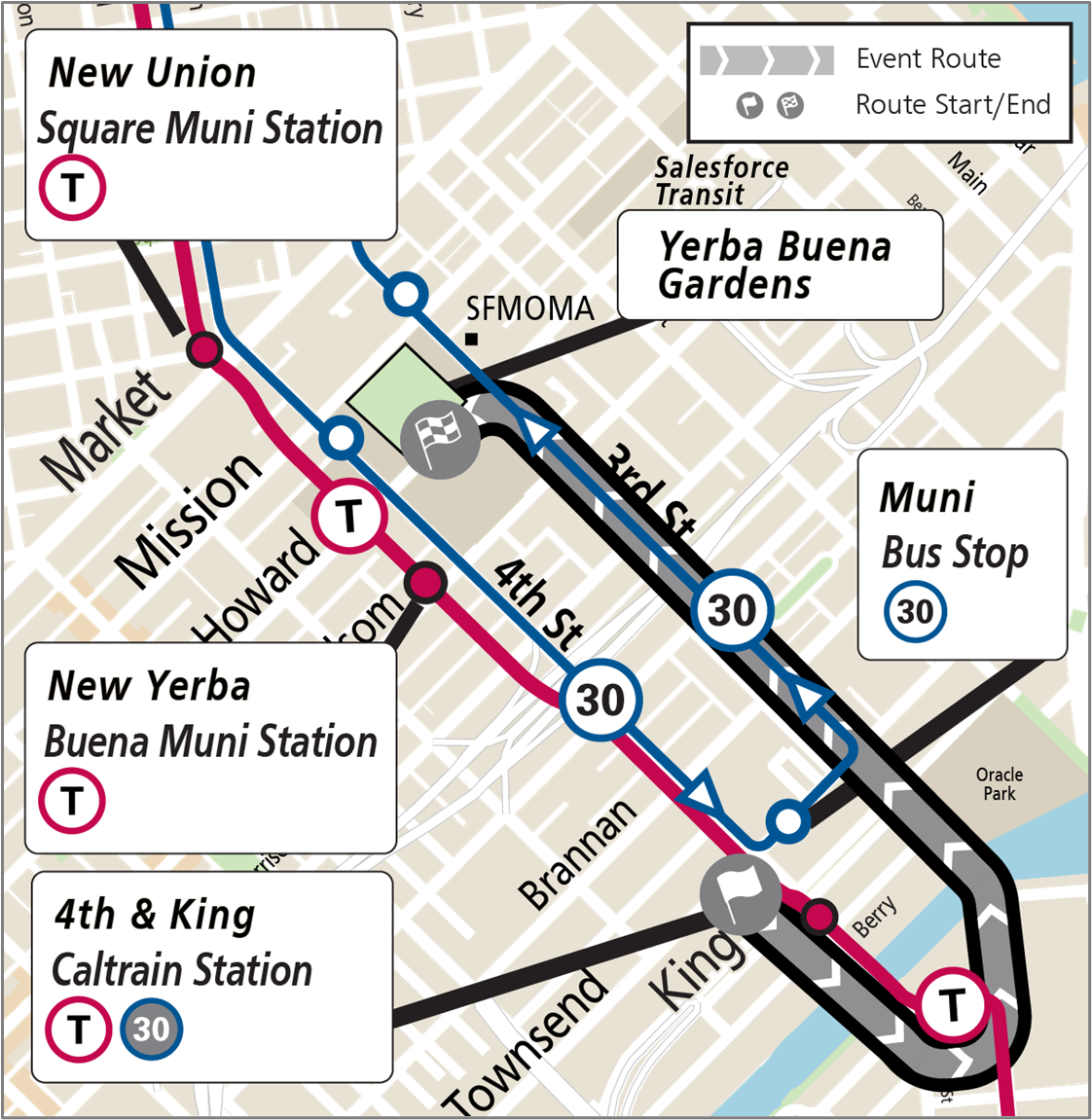 Map of parade route for Jan. 19 MLK march in San Francisco.