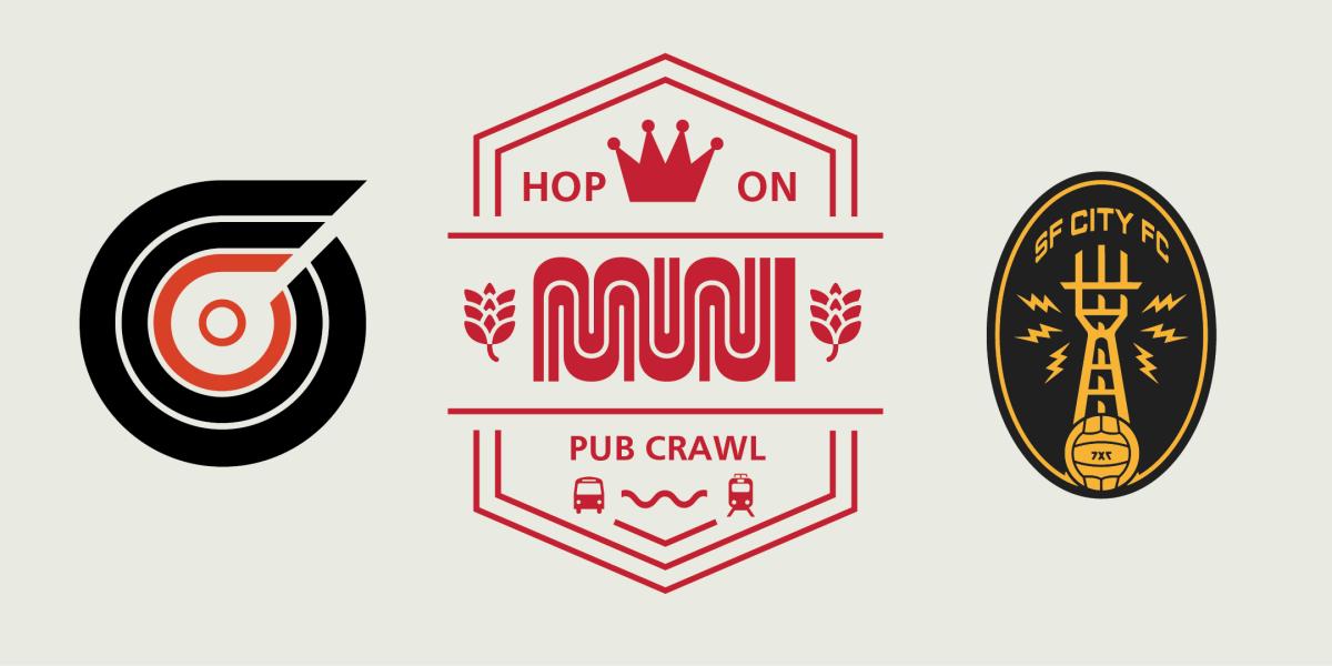 BeerWeek Collab with Standard Deviant Brewing, Hop On Muni Pub Crawl, SF City Football Club - Logo Banner 