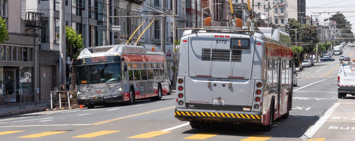 1 California busses going outbound and inbound