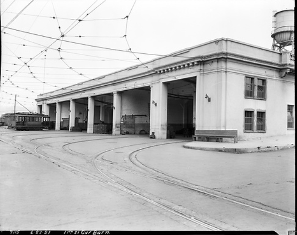 Black and white photo of Potrero Yard from 1915.