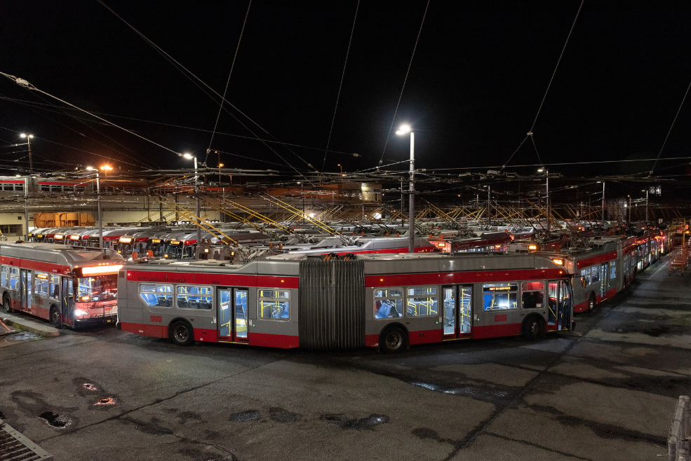 View of Potrero Yard before sunrise. 