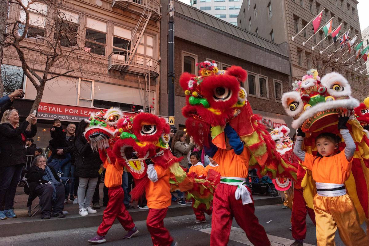 Children in costume participate in the Chinese New Year Parade.