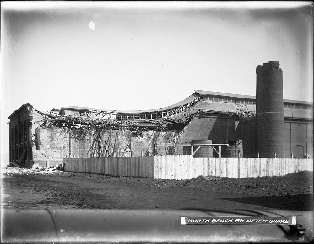 A building with a collapsed roof